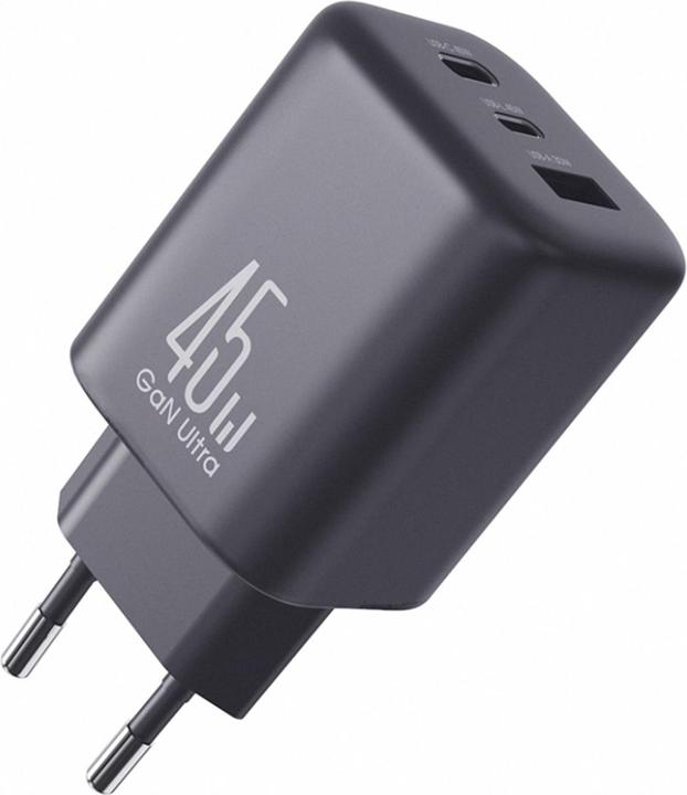 Produktbild Joyroom JR-TO1 45W Three - Port Gallium Nitride Charger (EU) Black (45 W, 3 Ports)