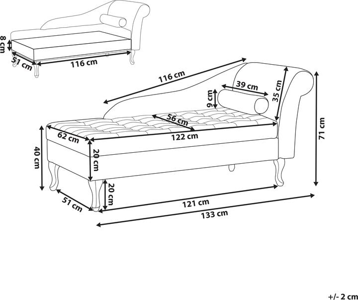 Actual product image Beliani Pessac (Recamiere)