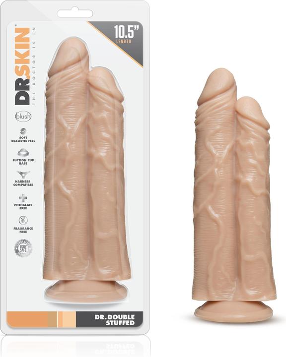 Actual product image Blush Dr. Skin â Double Trouble â Dildo with double shaft 26.6 cm â vanilla