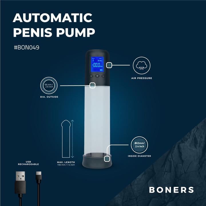Image du produit Boners Pompe à pénis avec écran LCD