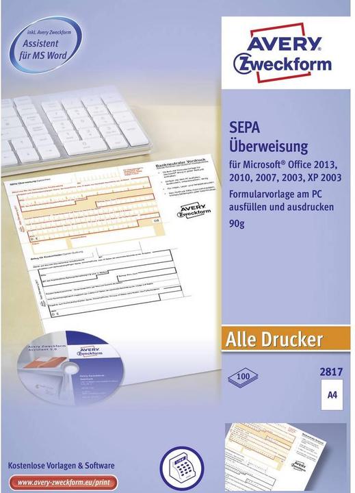 Produktbild Avery Sepa-Überweisung (100x)