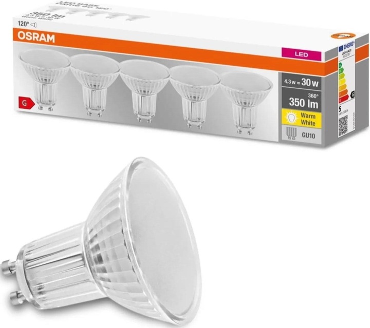 Produktbild Osram Base (GU10, 4.30 W, 350 lm, 5 x, G)