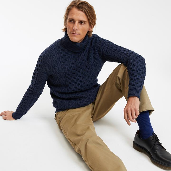Produktbild La Redoute Collections Rollkragenpullover mit Zopfmuster (XXL)