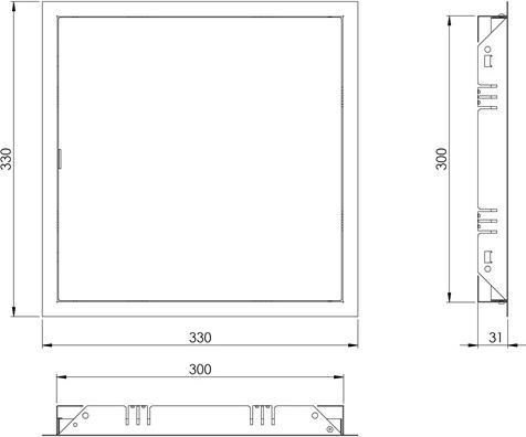 Actual product image Euro3plast INSP HATCH METAL 300X300MM ANTHRACITE