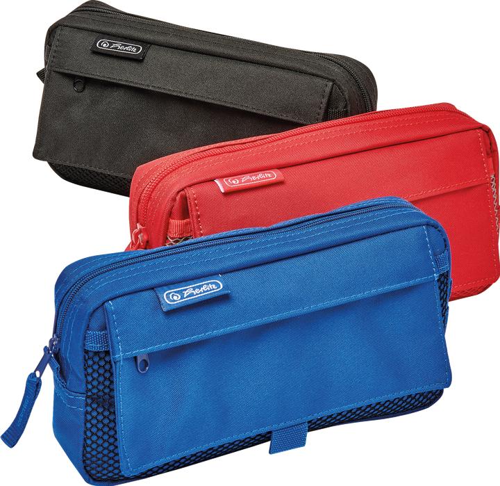 Herlitz Schlamper-Rolle mit Netztasche, aus Polyester Klettverschluss an Netztasche, Reissverschlusstasche
