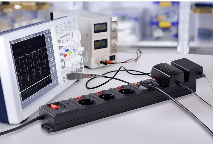Actual product image Renkforce 615C-CMB-SUSB Power strip with switch black protective contact (6 x, CEE 7/3, 1.50 m)