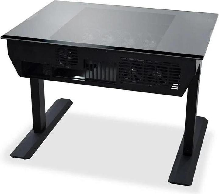 Actual product image Lian-Li DK-04F Desk case (height adjustable) - Black (ATX, mATX, Mini-ITX, E-ATX)