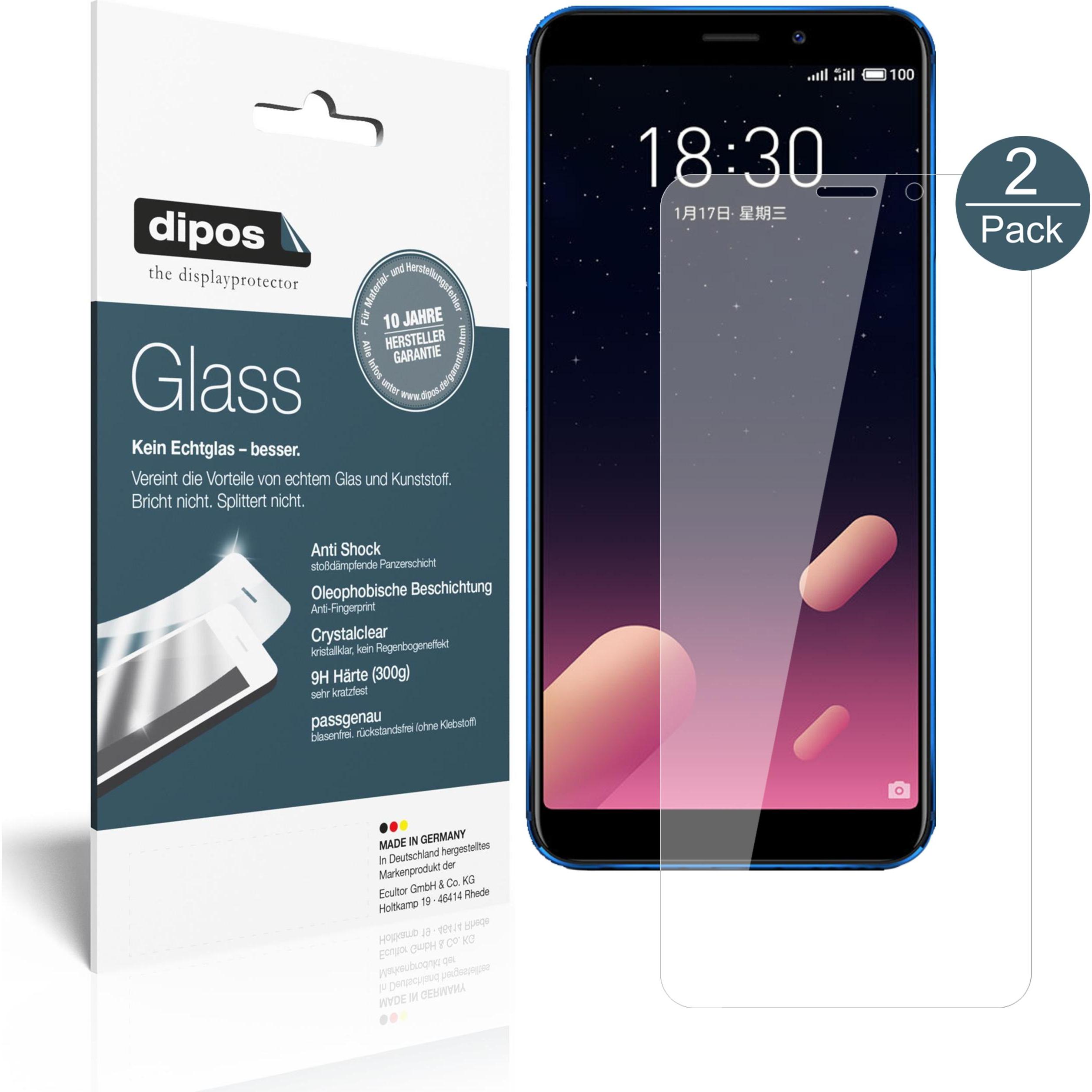 Thumbnail - Dipos Displayschutz Anti-Shock (2 Stück, Meizu M6s), Smartphone Schutzfolie, Transparent