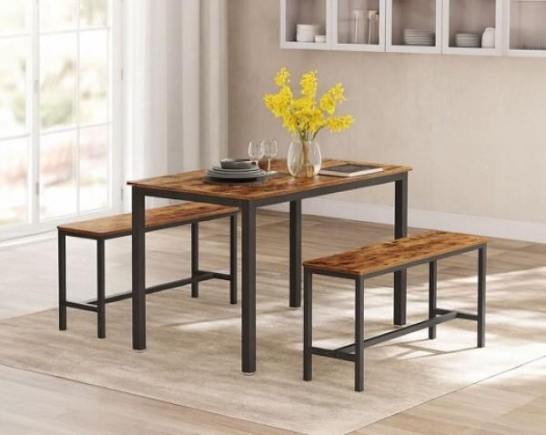 Actual product image Relaxdays Sitzbank Esszimmer 2er Set Industrial (108 cm)