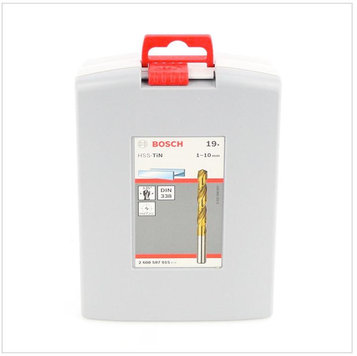 Immagine prodotto Bosch Professional Zubehör Set di punte per metallo HSS-TiN, ProBox, 19 pezzi (1 mm, 1,5 mm, 2 mm, 2,5 mm, 3 mm, 3,5 mm, 10 mm, 7 mm, 7,5 mm, 8 mm, 8,5 mm, 9 mm, 9,5 mm, 4 mm, 4,5 mm, 5 mm, 5,5 mm, 6 mm, 6,5 mm)