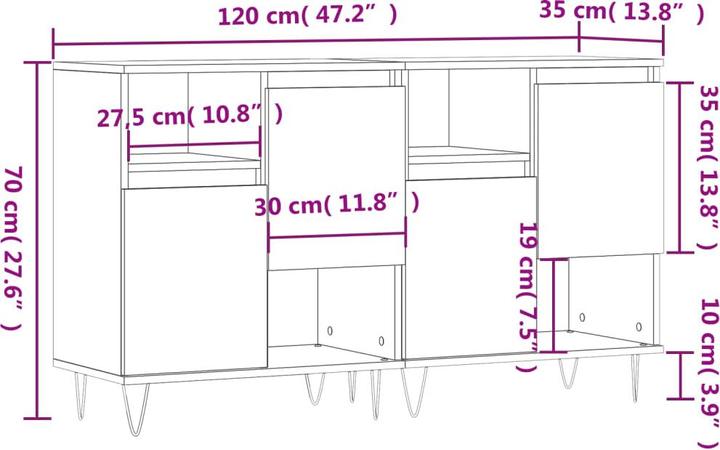 Produktbild vidaXL Sideboard (120 x 35 x 70 cm)