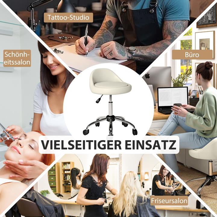 Actual product image Homcom Salonstuhl Kunstleder, Mehrschichtplatte Weiss (53 - 73 cm)