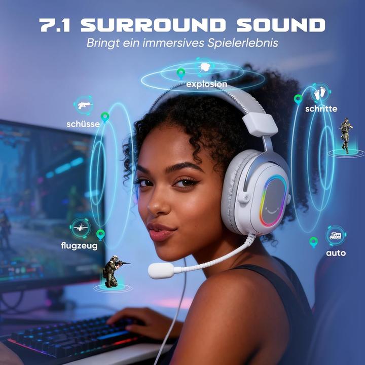 Actual product image Fifine Gaming Headset mit Mikrofon, Surround Sound, USB (Cable)