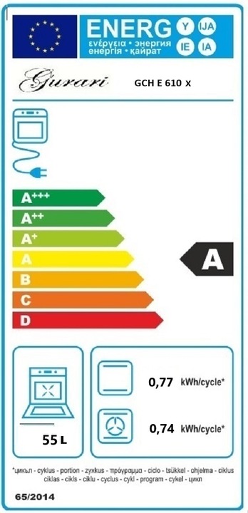 Label énergétique Gurari GCH E 610 X +GCH T 465 IS 60 BL PRIME