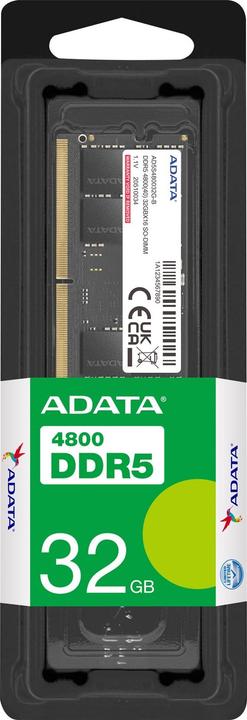 Produktbild Adata SO-DDR5 32GB 4800-40 Premier Single Tray (1 x 32GB, 4800 MHz, DDR5-RAM, SO-DIMM)