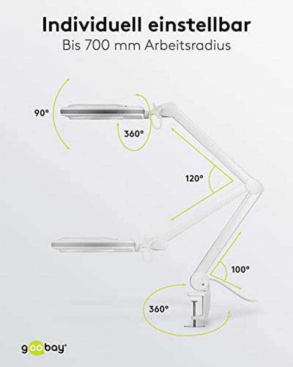 Actual product image Goobay LED clamp magnifier lamp, 8 W (650 lm)