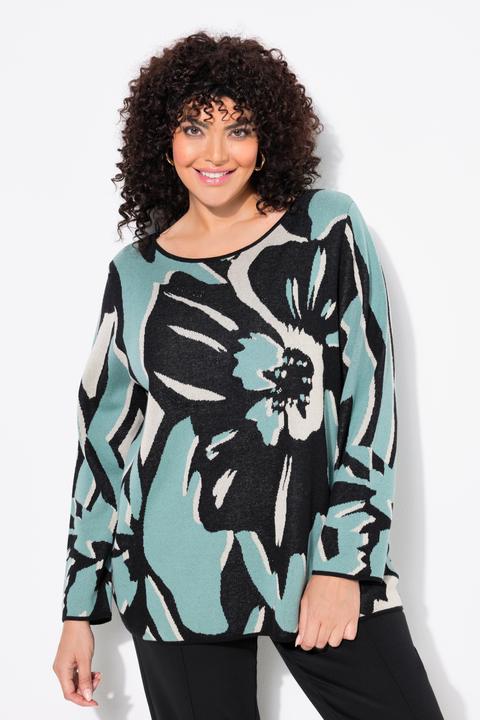 Produktbild Ulla Popken Pullover, Oversized, U-Boot-Ausschnitt, Langarm (50, 52)