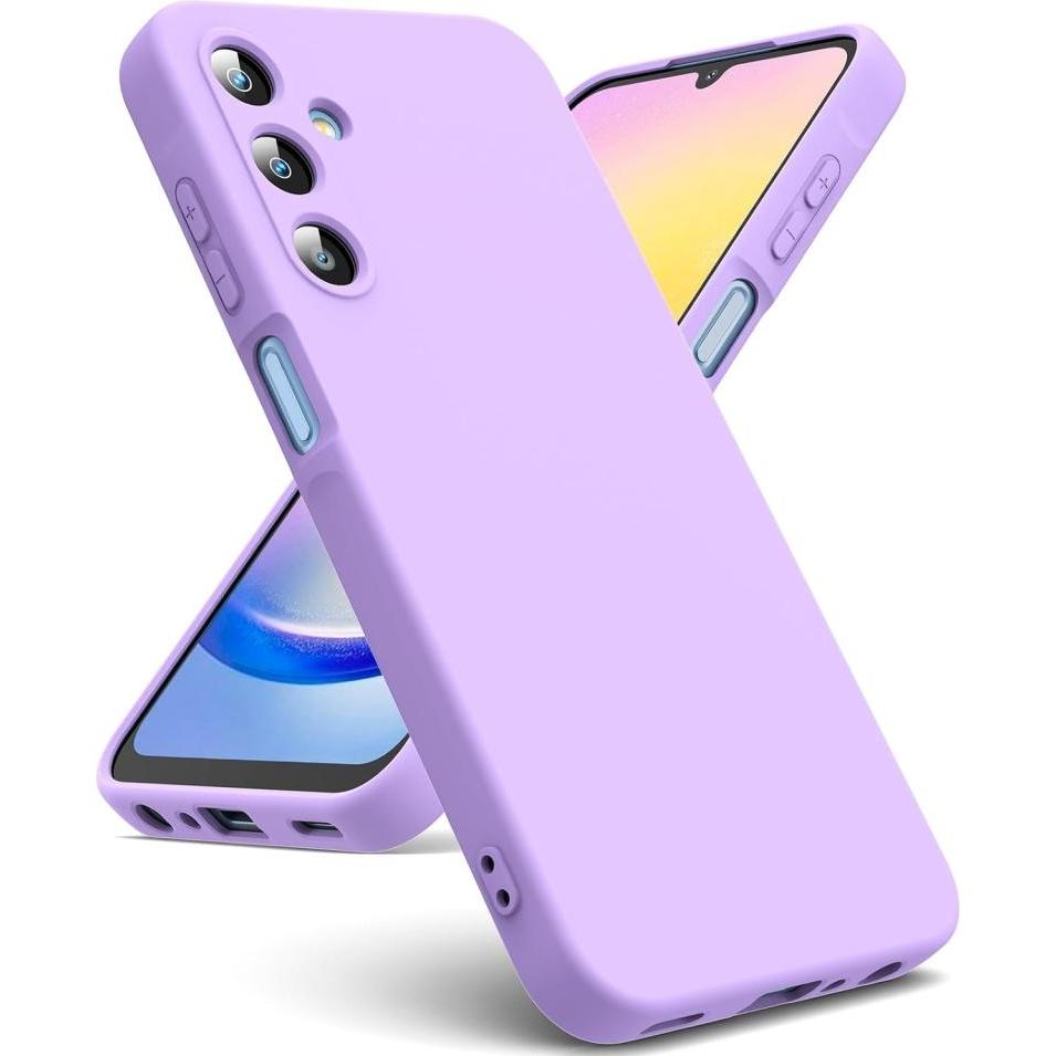 Screenguard Samsung Galaxy A25 5G Liquid Silicone Case Hülle (Samsung Galaxy A25 5G), Smartphone Hülle, Violett