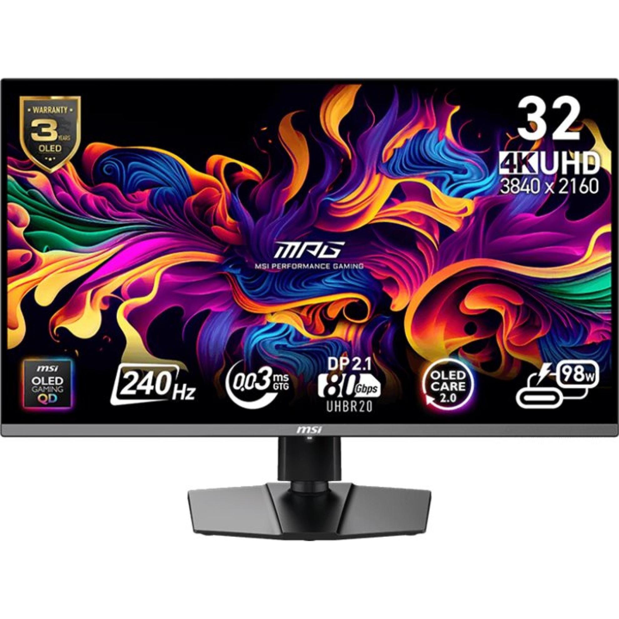 MSI MPG 322URXDE (3840 x 2160 Pixels, 31.50"), Monitor, Zwart