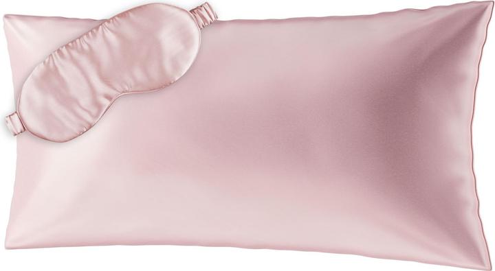 Produktbild Ailoria BEAUTY SLEEP SET Silk Zipper Pillowcase (40x80) (pink) with eye mask (Duvetbezug, 40 x 80 cm)