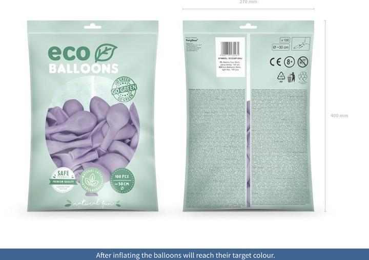 Produktbild Partydeco Eco Balloons 30cm pastel, light lilac (1 pkt / 100 pc.) (100 x)