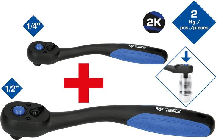 Produktbild Brilliant Tools Umschaltknarre (1/2", 1/4")