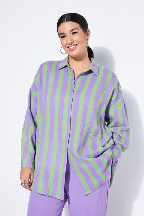 Immagine prodotto Studio Untold Camicia dal taglio oversize in mussola con righe e maniche lunghe (58)