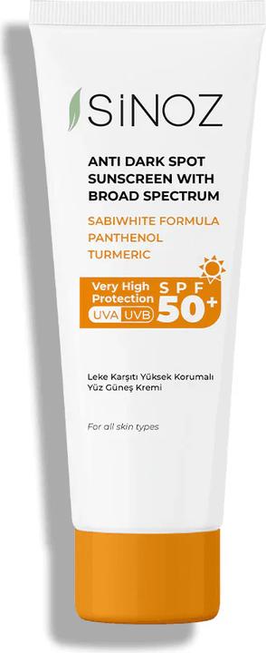 Actual product image Sinoz Sonnenschutzcreme SPF50+ gegen dunkle Flecken 50ml (Suntan cream, SPF 50+)