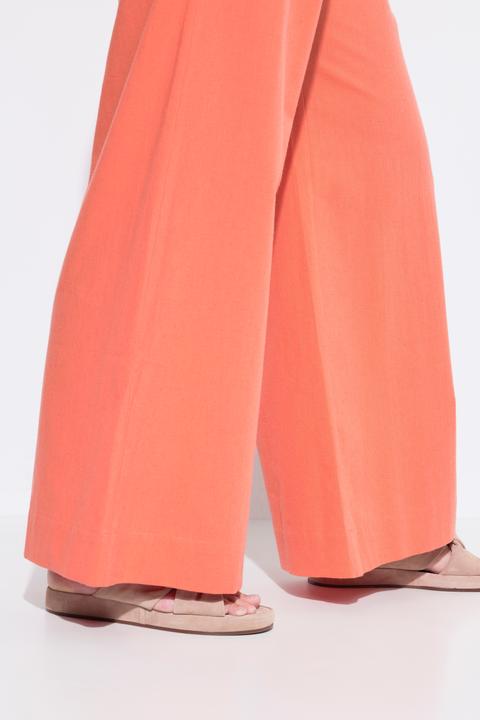 Immagine prodotto Ulla Popken Pantaloni a palazzo in lino misto con cintura elastica e taglio della gamba ampio (42, 44)