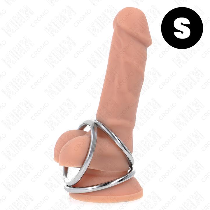 Productafbeelding Kink Drievoudige Chroom Metalen Penisring 3,2 cm Tot 4,5 cm (3.20 cm)