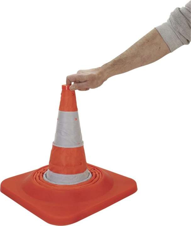 Productafbeelding Dönges Opvouwbare verkeerskegel, hoogte 600 mm, gedeeltelijk reflecterend