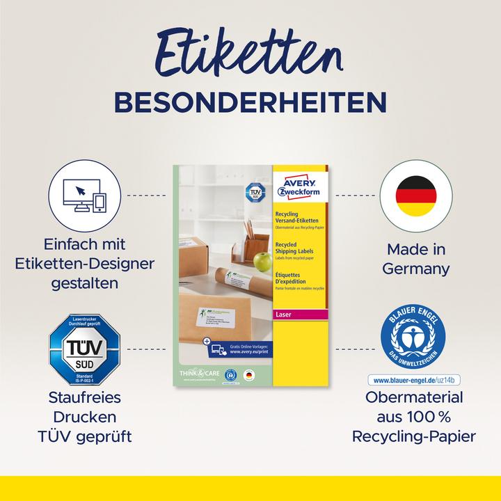 Actual product image Avery Recycling shipping labels