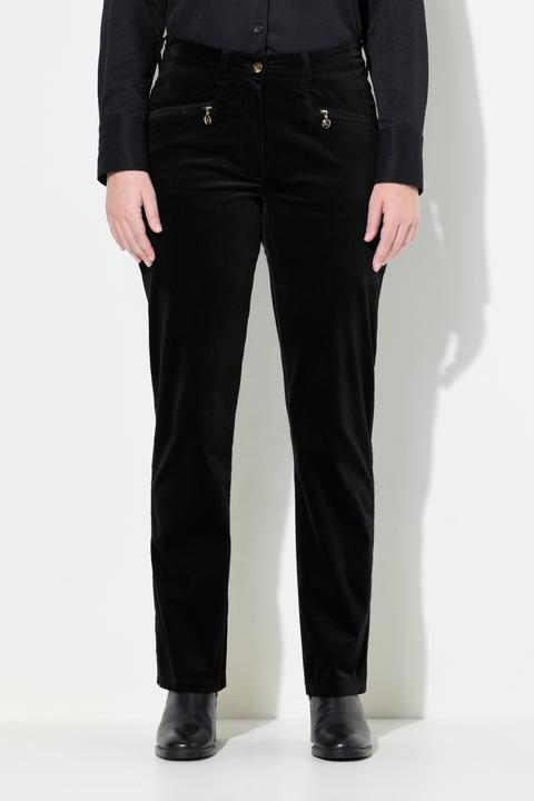 Produktbild Ulla Popken Samthose Mony, konisches Bein, Komfortbund, Stretch (42)