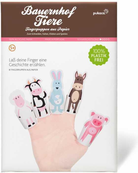 Image du produit Pukaca Ensemble de marionnettes à doigt en papier. 8 animaux de la ferme