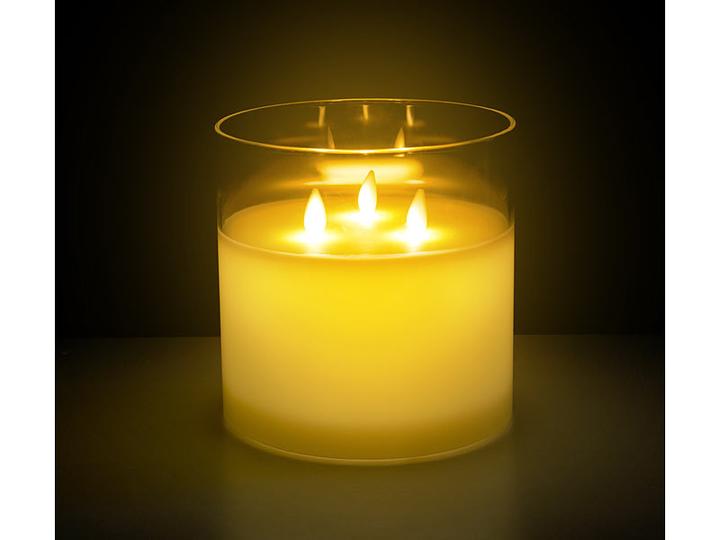 Actual product image Lunartec Set of 2 LED real wax candle in wind glass