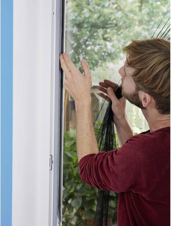 Actual product image tesa 2x COMFORT insect screen for windows, with Velcro tape, self-adhesive, without drilling (100 x 100 cm)