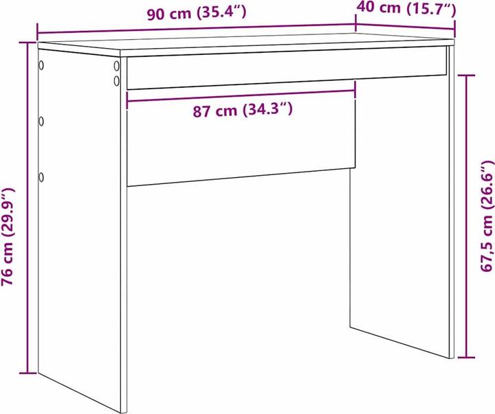 Immagine prodotto VidaXL Schreibtisch (90 x 40 x 76 cm)