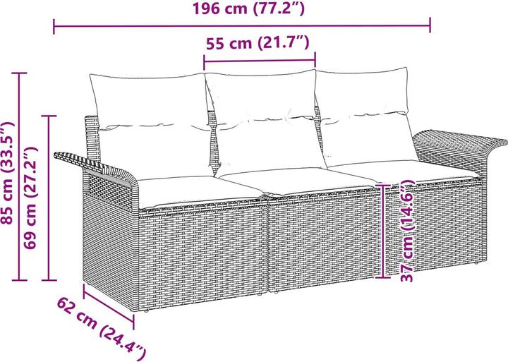 Produktbild vidaXL Outdoor-Sofa