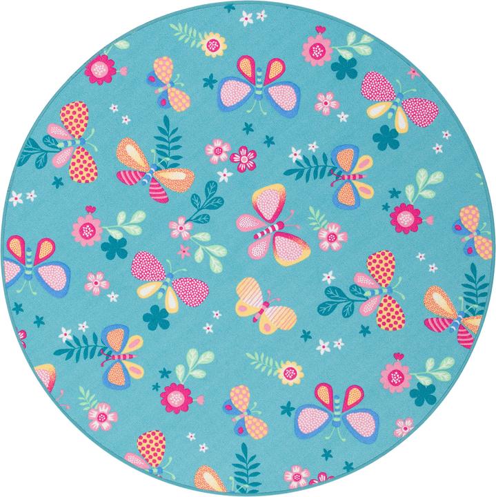 Produktbild Snapstyle Kinder Spiel Teppich Schmetterling Rund (100 x 100 cm)