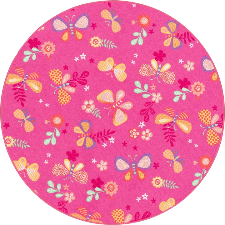 Produktbild Snapstyle Kinder Spiel Teppich Schmetterling Rund (133 x 133 cm)