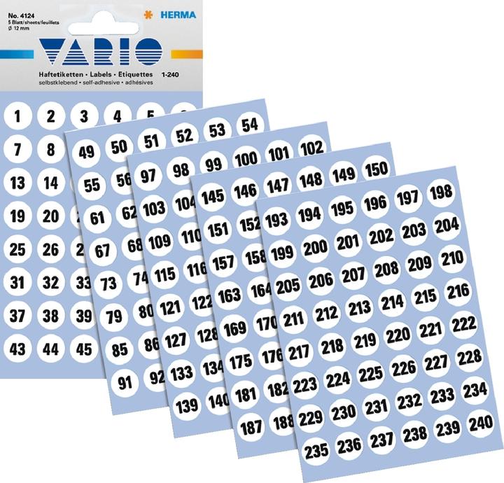 Nutritional values and ingredients HERMA Numbers Labels