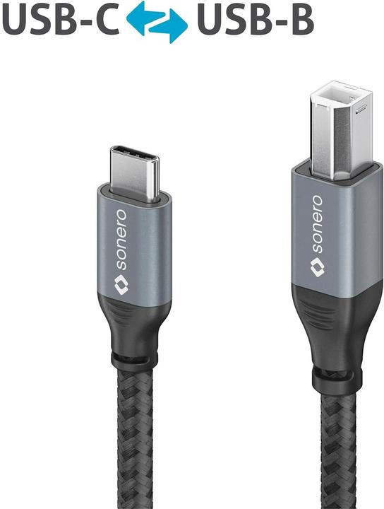 Actual product image Sonero USB C - USB B (1 m, USB 2.0, 10 W)