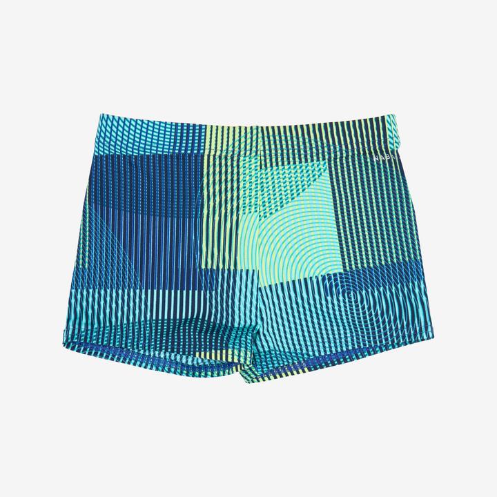 Image du produit Nabaiji Maillot boxer de bain natation Garçon - 500 Fitib jaune bleu vert (158)