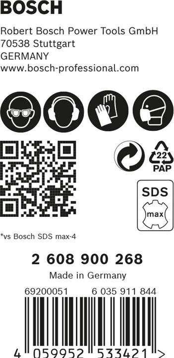 Produktbild Bosch Professional Zubehör EXPERT SDS max-8X Hammerbohrer, 24 x 400 x 520 mm, 5 Stück (24 Millimeter)