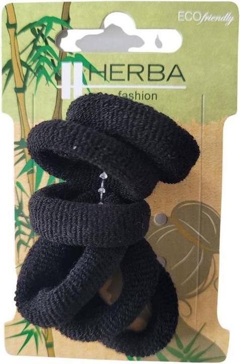 Immagine prodotto Herba Fascetta per capelli ecologica, nera, Ø 3 cm, 6 pezzi.