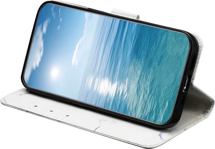 Produktbild Cover-Discount Leder Etui Hülle Marble weiss (Samsung Galaxy S24+)