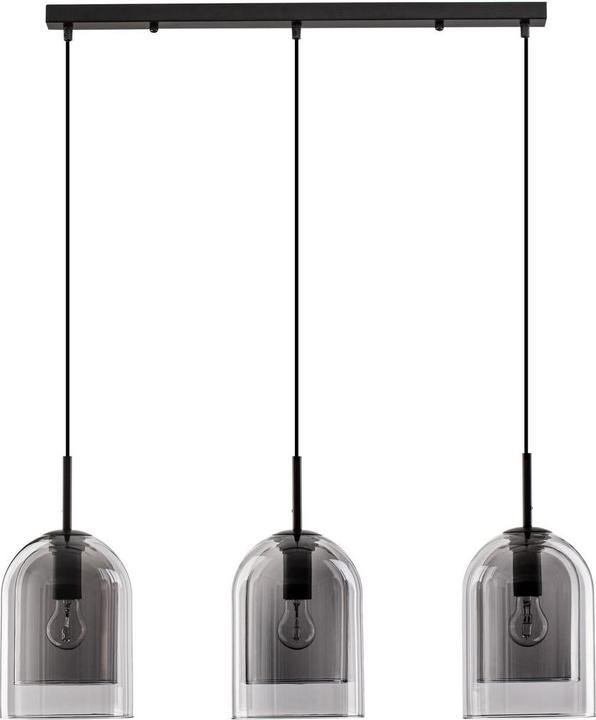 Actual product image Nova Luce VELOR pendant light E27 triple black smoke grey 70x18x158cm dimmable 9236720 (E27)
