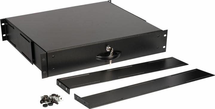 Actual product image equip Drawer for server cabinets 2U, lockable black