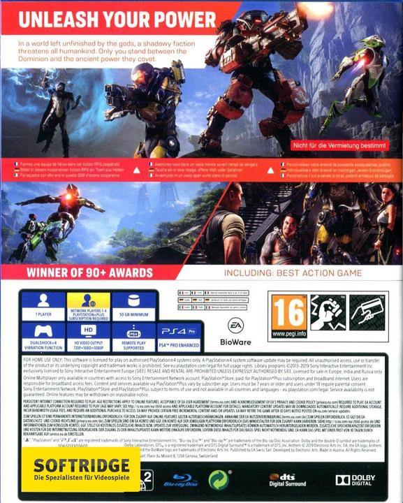 Produktbild Bioware Anthem (PS4, Multilingual)