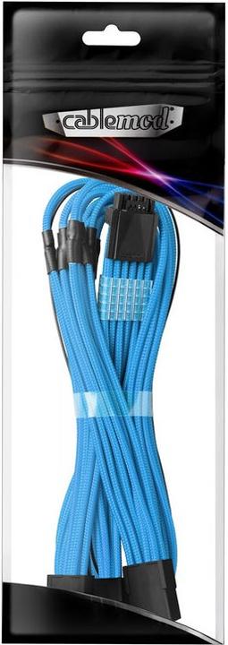 Produktbild CableMod Pro ModMesh 12VHPWR auf 3x PCI-e Verlängerung - 45cm, hellblau